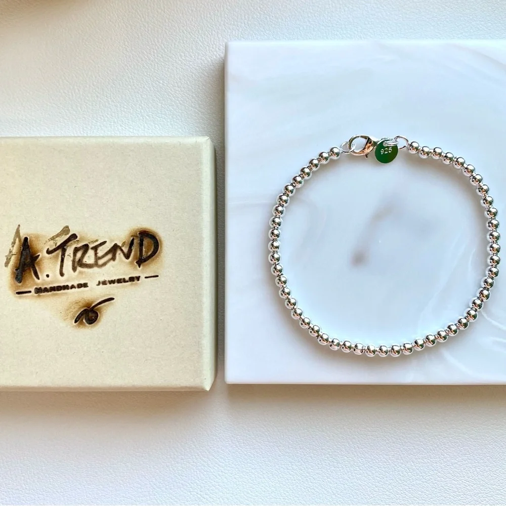 Silver 4mm Beaded Bracelet - Classic Silver Elegance
